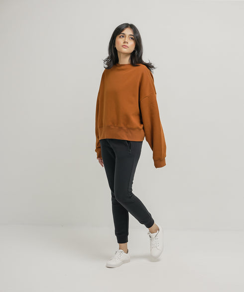 Women's Cropped Oversized Sweatshirt